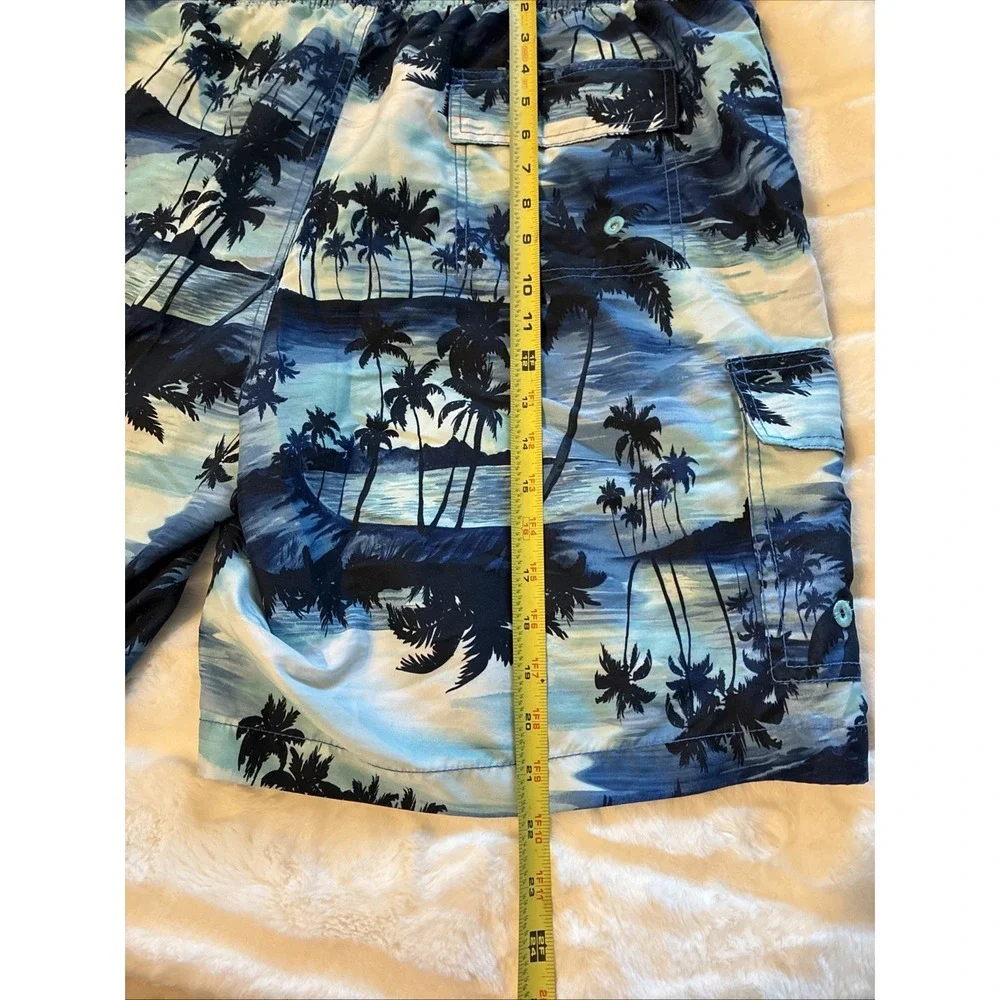 Tommy Bahama Relax Mens XXL Board Shorts Swim‎ Trunk Blue Hawaiian Tropical Palm